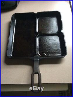 Vintagerare Griswold Cast Iron Colonial Breakfast Skillet Large Logo #666