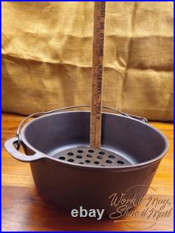 Vollrath #8 Vintage Restored Cast Iron Dutch Oven 3-Piece (Base, Trivet, Lid)