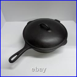 Vollrath Ware Deep Chicken #8 Cast Iron Pan & Lid 1920-1950