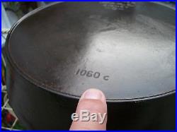 Vtg. #10 WAGNER WARE Cast Iron SKILLET Frying Pan/Sidney, O. /1060C With Ghost #10