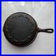 Vtg 1930s Lodge Scalloped Crescent Moon Cast Iron Skillet Chicken Fryer, Flat