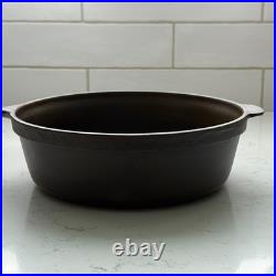 Vtg 1930s Lodge Scalloped Crescent Moon Cast Iron Skillet Chicken Fryer, Flat