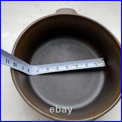 Vtg 1930s Lodge Scalloped Crescent Moon Cast Iron Skillet Chicken Fryer, Flat