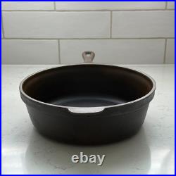 Vtg 1930s Lodge Scalloped Crescent Moon Cast Iron Skillet Chicken Fryer, Flat