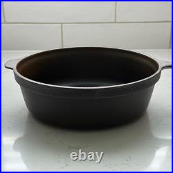 Vtg 1930s Lodge Scalloped Crescent Moon Cast Iron Skillet Chicken Fryer, Flat