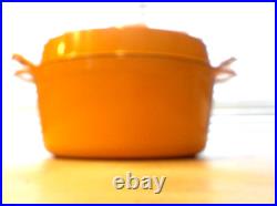 Vtg COUSANCES DOUFEU # 26 5-1/2 quart Enamel Cast Iron Dutch Oven Yellow FRANCE