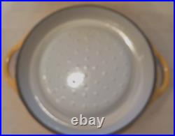 Vtg COUSANCES DOUFEU # 26 5-1/2 quart Enamel Cast Iron Dutch Oven Yellow FRANCE