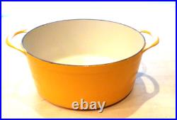 Vtg COUSANCES DOUFEU # 26 5-1/2 quart Enamel Cast Iron Dutch Oven Yellow FRANCE