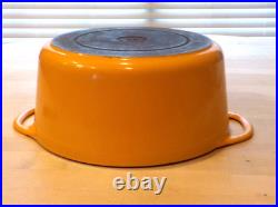Vtg COUSANCES DOUFEU # 26 5-1/2 quart Enamel Cast Iron Dutch Oven Yellow FRANCE