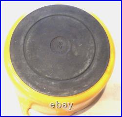 Vtg COUSANCES DOUFEU # 26 5-1/2 quart Enamel Cast Iron Dutch Oven Yellow FRANCE