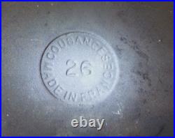 Vtg COUSANCES DOUFEU # 26 5-1/2 quart Enamel Cast Iron Dutch Oven Yellow FRANCE