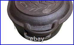 Vtg Cast Iron 10 Qt Wildlife Series Oval Dutch Oven, (missmatched Top & Bottom)