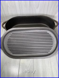 Vtg Cast Iron Deep Fish Fryer 3060 SPORTSMAN COVER GRIDDLE LID 3093 USA