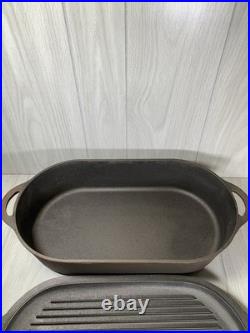 Vtg Cast Iron Deep Fish Fryer 3060 SPORTSMAN COVER GRIDDLE LID 3093 USA