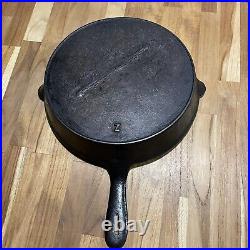 Vtg Cast Iron Skillet Z Fancy Tulip Handle Gate Mark Number 8