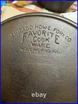 Vtg Chicago Favorite Cook Ware #8 Cast Iron Skillet With Heat Ring