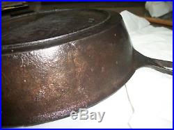 Vtg. Civil War Era #9 Fancy Handled Cast Iron Skillet/Gate Mark/Griswold Type #9