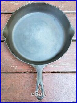 Vtg ERIE No 9 Pre Griswold Block Logo Cast Iron Skillet 713 c1892-1905 Heat Ring