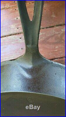 Vtg ERIE No 9 Pre Griswold Block Logo Cast Iron Skillet 713 c1892-1905 Heat Ring