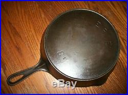 Vtg. ERIE Pre Griswold #8 Cast Iron Skillet withHeat Ring and Anchor Maker's Mark