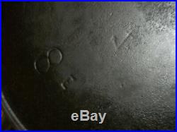 Vtg. ERIE Pre Griswold #8 Cast Iron Skillet withHeat Ring and Anchor Maker's Mark