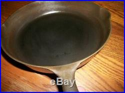 Vtg. ERIE Pre Griswold #8 Cast Iron Skillet withHeat Ring and Anchor Maker's Mark