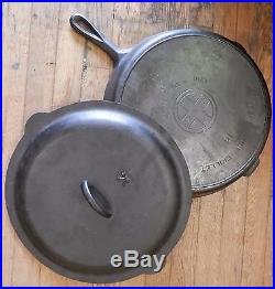 Vtg GRISWOLD #14 ERIE PA 718 BIG DADDY CAST IRON SKILLET With HEAT RING & LID