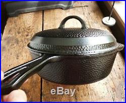 Vtg GRISWOLD Cast Iron HAMMERED Deep SKILLET Frying Pan & LID # 8 Ironspoon