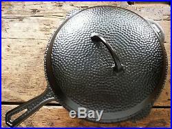 Vtg GRISWOLD Cast Iron HAMMERED Deep SKILLET Frying Pan & LID # 8 Ironspoon