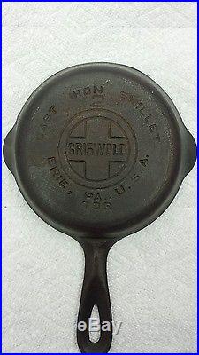 Vtg Griswold # 2 703 Cast Iron Skillet Large Block Logo Erie Pa USA Fry Pan Flat