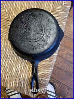 Vtg Griswold #5 Cast Iron Skillet Lg Block Logo Double Spout Rare Early