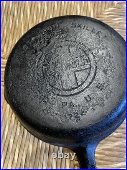 Vtg Griswold #5 Cast Iron Skillet Lg Block Logo Double Spout Rare Early