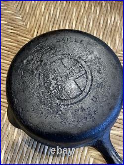 Vtg Griswold #5 Cast Iron Skillet Lg Block Logo Double Spout Rare Early