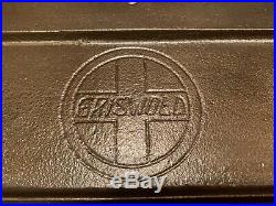 Vtg Griswold 8 Cast Iron Griddle 745 Lg logo slant
