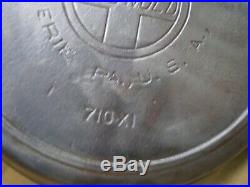 Vtg Griswold #9 Cast Iron Skillet Frying Pan Large Slant Logo 710-xi Heat Ring