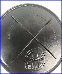 Vtg Griswold Cast Iron #10 Griddle Pan 740 A Erie USA Slant Logo X Reinforcement
