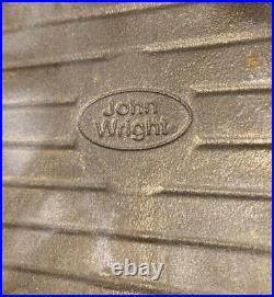 Vtg John Wright Cast Iron Grizzly Bear Oval wood Stove Steamer Humidifier