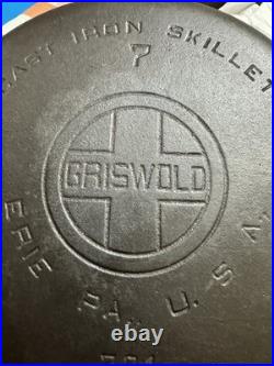 Vtg Large Block Logo Griswold #7 Cast Iron Skillet 701F