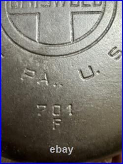 Vtg Large Block Logo Griswold #7 Cast Iron Skillet 701F