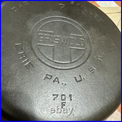 Vtg Large Block Logo Griswold #7 Cast Iron Skillet 701F