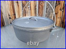 Vtg NOS Unmarked Lodge #12 CO D USA Cast Iron Pot Camp Dutch Oven 3 Footed Lid