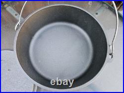 Vtg NOS Unmarked Lodge #12 CO D USA Cast Iron Pot Camp Dutch Oven 3 Footed Lid
