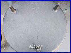 Vtg NOS Unmarked Lodge #12 CO D USA Cast Iron Pot Camp Dutch Oven 3 Footed Lid