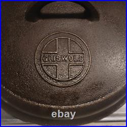 Vtg Rare Spoutless Griswold #9 Dutch Oven Lid Button Logo