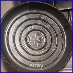 Vtg Rare Spoutless Griswold #9 Dutch Oven Lid Button Logo