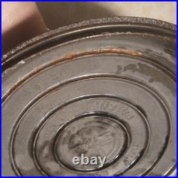 Vtg Rare Spoutless Griswold #9 Dutch Oven Lid Button Logo