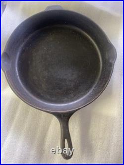 Vtg Unmarked Wagner Ware #12 14 Cast Iron Skillet Double Spout Vintage