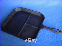 Vtg. Wagner Griswold Cast Iron Bacon & Egg Divided Square Breakfast Skillet Rare