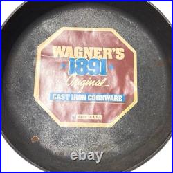 Vtg Wagner's 1891 Original 13 3/8 Cast Iron Cookware Skillet Made in U. S. A