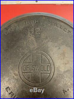Vtgrare Griswold #12 Large Block Logo Cast Iron Skillet 719. Heat Ring